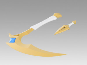 league of legends akali double sickle cosplay prop Model Cetak 3D