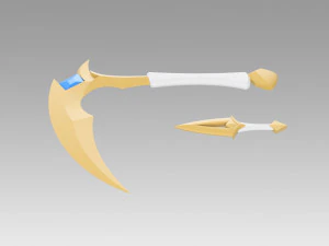League of Legends Akali double faucille accessoire de cosplay Modèles 3D en vedette