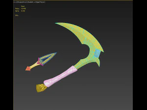 League of Legends Akali double faucille accessoire de cosplay Modèles 3D en vedette