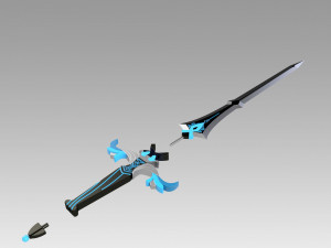 genshin impact kaeya traveler jean keqing sacrificial sword 3D प्रिंट मॉडल