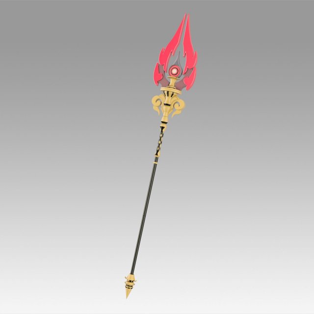 genshin impact hu tao staff of homa cosplay prop 3D Принт Модель .c4d .max .obj .3ds .fbx .stl .blend 