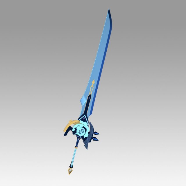 genshin impact diluc razor noelle beidou whiteblind claymores 3D-Druckmodell .c4d .max .obj .3ds .fbx .stl .blend 