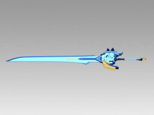 genshin impact diluc razor noelle beidou whiteblind claymores 3D-Druckmodell