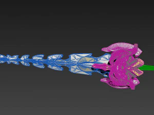genshin impact diluc rasoir beidou serpent colonne vert&eacute;brale claymores Modèles 3D en vedette