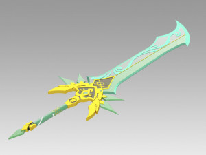 genshin impact primitive sword cosplay prop 3D-printmodel