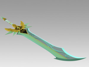 genshin impact primitive sword cosplay prop 3D-printmodel