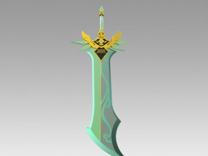 genshin impact primitive sword cosplay prop 3D-printmodel