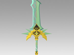 genshin impact primitive sword cosplay prop 3D-printmodel