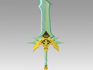 genshin impact primitive sword cosplay prop 3D Print Model