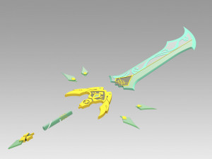 genshin impact primitive sword cosplay prop 3D-printmodel