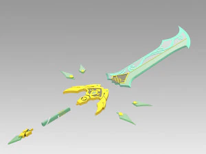 genshin impact primitive sword cosplay prop 3D Print Model