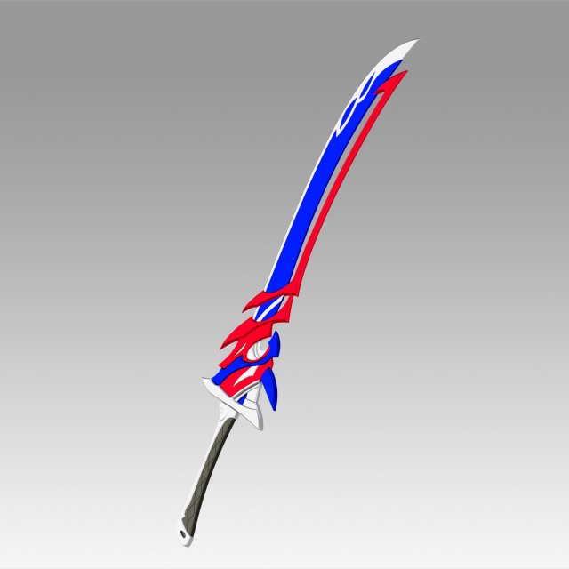 genshin impact arataki itto redhorn stonethresher sword 3D-printmodel .c4d .max .obj .3ds .fbx .stl .blend 