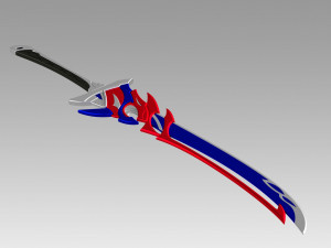 genshin impact arataki itto redhorn stonethresher sword 3D-printmodel