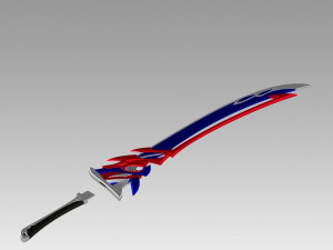 genshin impact arataki itto redhorn stonethresher sword 3D-printmodel