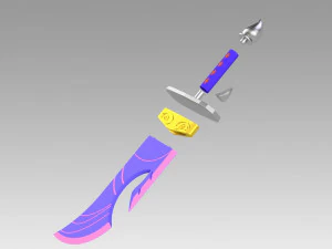 League of Legends lol alat peraga cosplay spirit blossom riven Model Cetak 3D