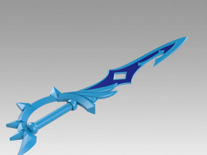 Genshin Impact Childe Tartaglia Cosplay Weapon Prop 3D Принт Модель
