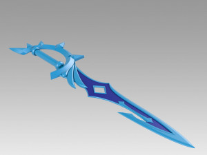 Genshin Impact Childe Tartaglia Cosplay Weapon Prop 3D Принт Модель