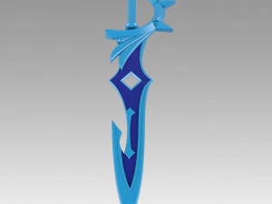 Genshin Impact Childe Tartaglia Cosplay Weapon Prop 3D Print Model