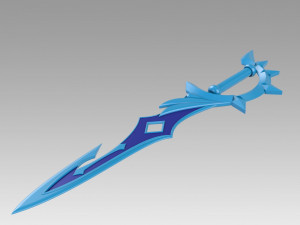 Genshin Impact Childe Tartaglia Cosplay Weapon Prop 3D Принт Модель