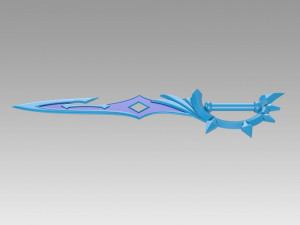 Genshin Impact Childe Tartaglia Cosplay Weapon Prop 3D Принт Модель