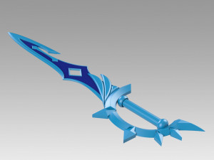 Genshin Impact Childe Tartaglia Cosplay Weapon Prop 3D Принт Модель
