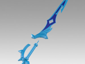 Genshin Impact Childe Tartaglia Cosplay Weapon Prop 3D Принт Модель