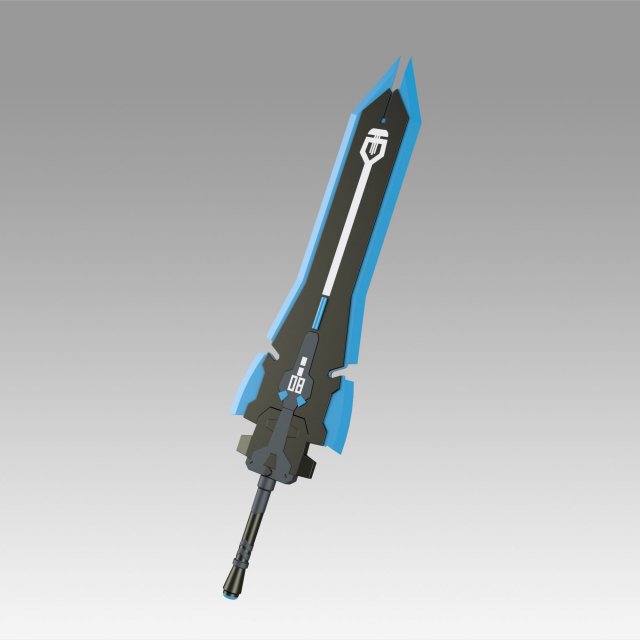 Tower of Fantasy Meryl Sword Weapon Blue Cosplay Modelo de impresión 3D .c4d .max .obj .3ds .fbx .stl .blend 