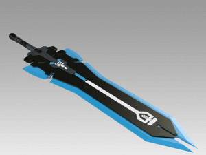 Tower of Fantasy Meryl Sword Weapon Blue Cosplay Modelo de impresión 3D