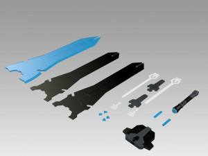 Tower of Fantasy Meryl Sword Weapon Blue Cosplay Modelo de impresión 3D