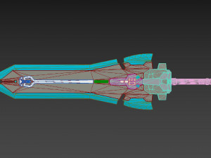 Tower of Fantasy Meryl Sword Weapon Blue Cosplay Modelo de impresión 3D