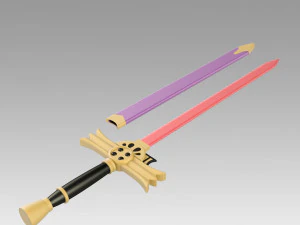 Seraph of the End Mikaela Hyakuya C Sword Cosplay Weapon Prop 3D Print Model