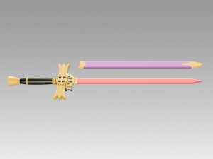 Seraph of the End Mikaela Hyakuya C Sword Cosplay Weapon Prop Modelo de impresión 3D
