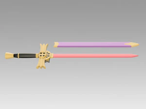 Seraph of the End Mikaela Hyakuya C Sword Cosplay Weapon Prop 3D Print Model