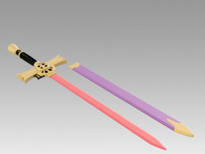 Seraph of the End Mikaela Hyakuya C Sword Cosplay Weapon Prop Modelo de impresión 3D