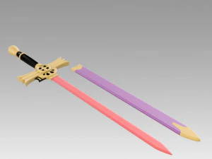 Seraph of the End Mikaela Hyakuya C Sword Cosplay Weapon Prop 3D Print Model