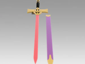 Seraph of the End Mikaela Hyakuya C Sword Cosplay Weapon Prop 3D Print Model