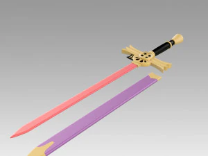Seraph of the End Mikaela Hyakuya C Sword Cosplay Weapon Prop 3D Print Model