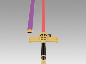 Seraph of the End Mikaela Hyakuya C Sword Cosplay Weapon Prop Modelo de impresión 3D