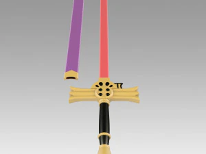 Seraph of the End Mikaela Hyakuya C Sword Cosplay Weapon Prop 3D Print Model
