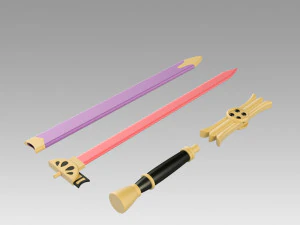 Seraph of the End Mikaela Hyakuya C Sword Cosplay Weapon Prop 3D Print Model