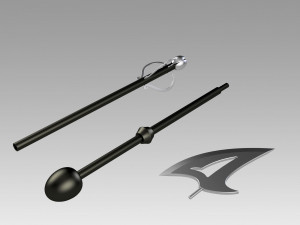 Magical Girl Raising Project Sakanagi Ayana Swim Swim Spear Cosplay Weapon Prop Modelo de Impressão 3D