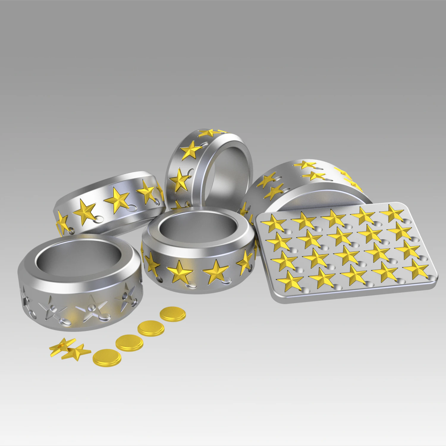 YU-GI-OH Dueling Gauntlet Set 3D Print Model .c4d .max .obj .3ds .fbx .stl .blend
