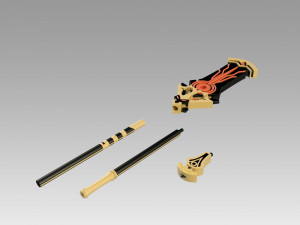 Genshin Impact Staff of the Scarlet Sands Cosplay Weapon Prop 3D Print Model
