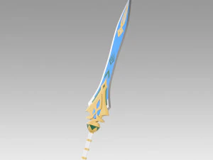 Genshin Impact Makhaira Acquamarina Cosplay Arma Prop Modello di stampa 3D