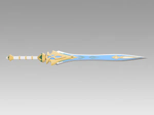 Genshin Impact Makhaira Aquamarine Cosplay Weapon Prop 3D Print Model