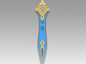 Genshin Impact Makhaira Aquamarine Cosplay Weapon Prop 3D Принт Модель