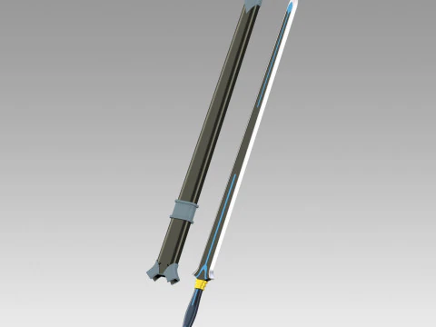 Escala Ordinal Real Kiritos de Fogo e A&ccedil;o Modelo de Impressão 3D