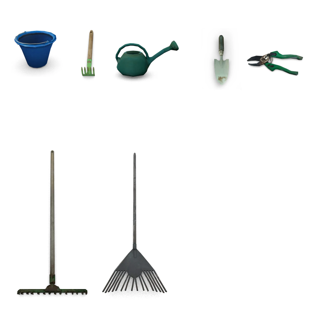 garden tools rastel dig 3D Model .c4d .max .obj .3ds .fbx .stl .blend 