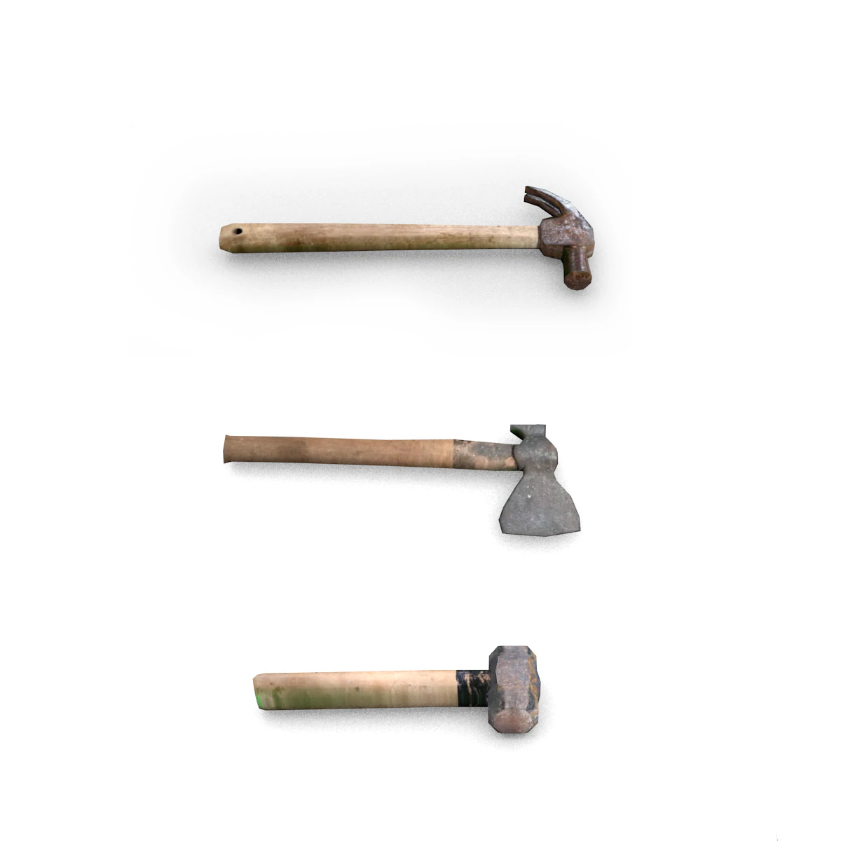 古い道具をハンマーで叩く 3Dモデル .c4d .max .obj .3ds .fbx .stl .blend 