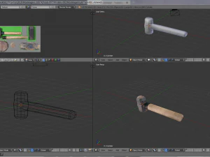 古い道具をハンマーで叩く 3Dモデル